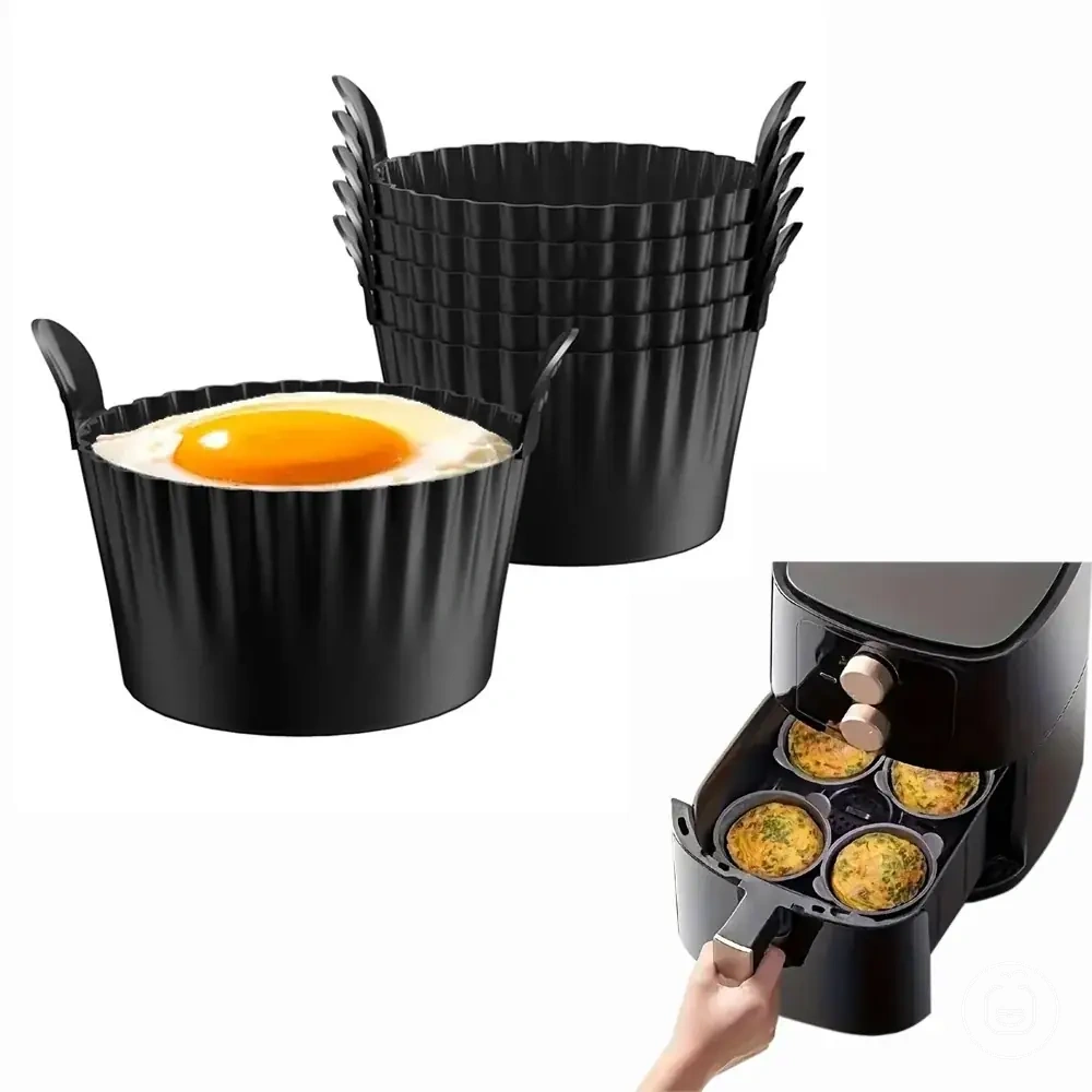 four food grade silicone air fryer egg poacher cups for baking